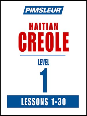 cover image of Pimsleur Haitian Creole Level 1 MP3